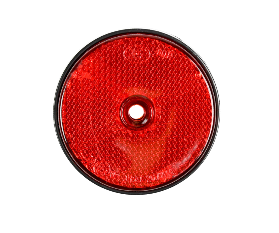 Reflektor – rund, rot, Ø 60 mm mit Loch, E4-Zulassung für Auto, LKW, Wohnmobil, Anhänger, Motorrad... – Bild 2