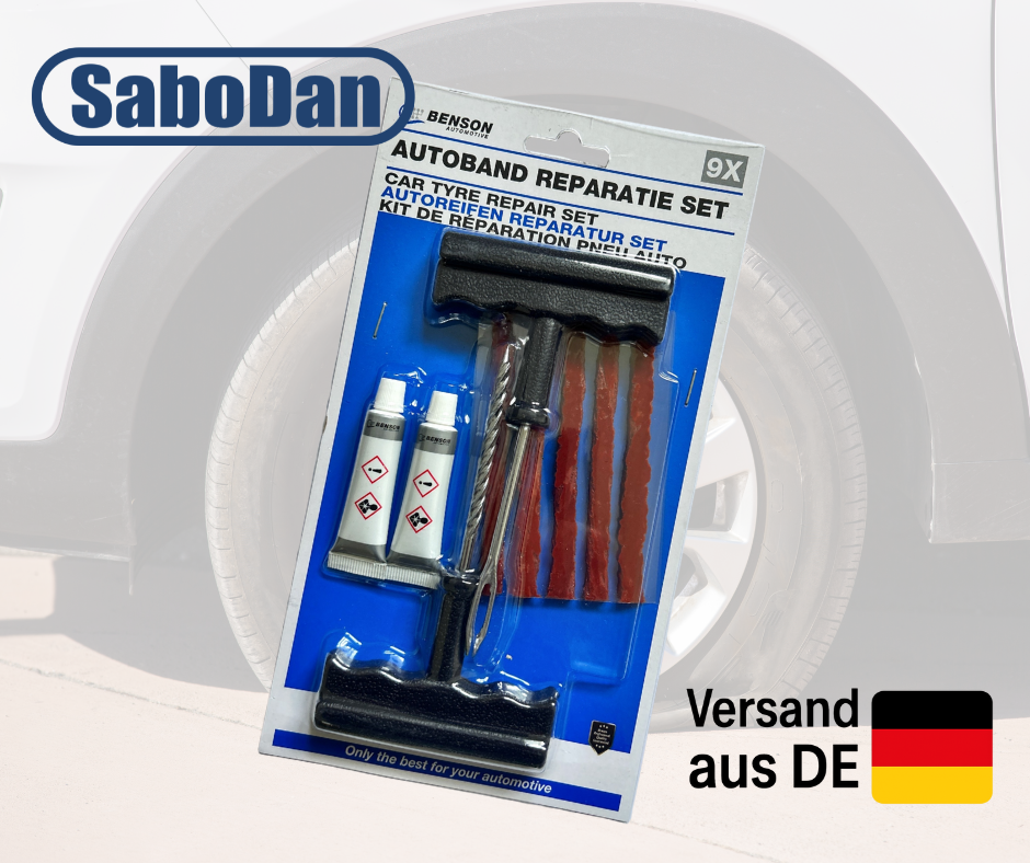 Reifen Reparatur Set – 9-teilig für Auto, Motorrad & Roller