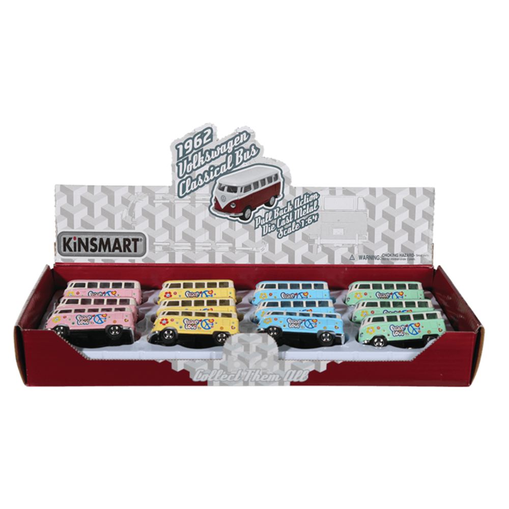 12er Set Metall-Schlüsselanhänger VW T1 Bus 1962 "Peace & Love" – Bild 6