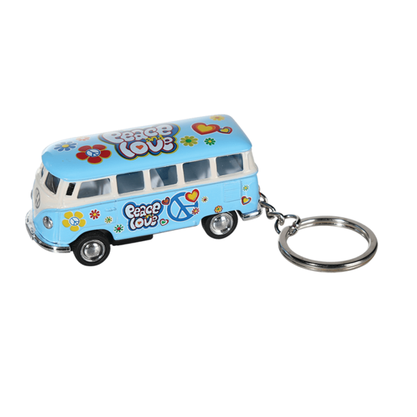 12er Set Metall-Schlüsselanhänger VW T1 Bus 1962 "Peace & Love" – Bild 2
