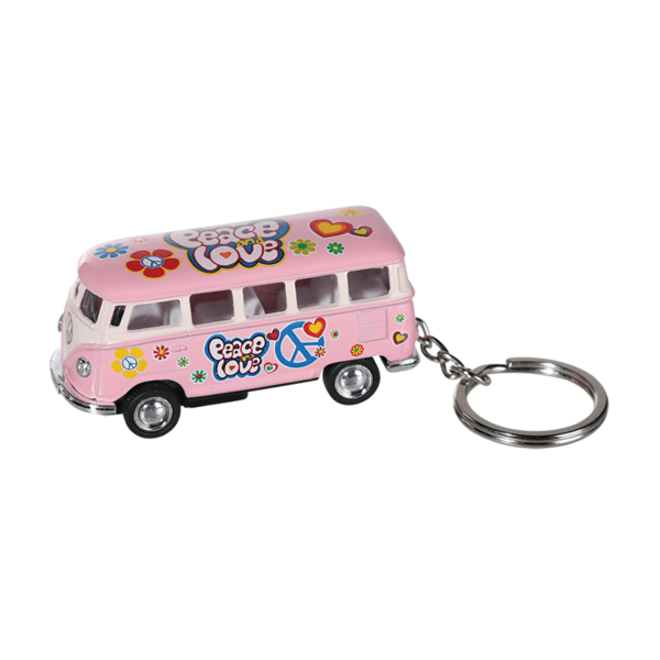 12er Set Metall-Schlüsselanhänger VW T1 Bus 1962 "Peace & Love" – Bild 5