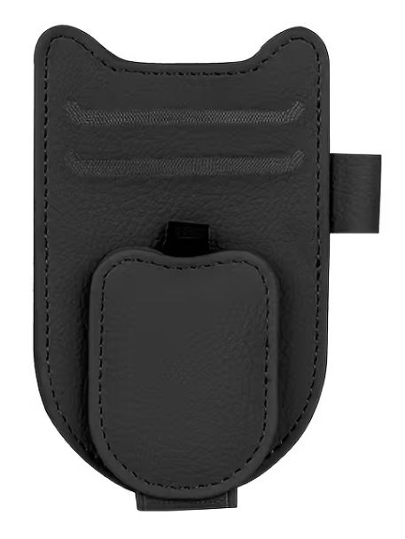 Stylischer Organizer für die Auto-Sonnenblende – Magnetisch, Schwarz, mit Brillenhalter, Kartenfach & Stifthalter in edler Lederoptik