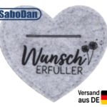 Filz-Geldgeschenk Herz – Liebevoll & perfekt für besondere Momente - Spruch "Wunsch Erfüller"