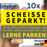 SCHEISSE GEPARKT! – Lustige Parkplatz-Erinnerungskarten (Gelb, 9 × 5 cm)