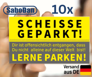 SCHEISSE GEPARKT! &ndash; Lustige Parkplatz-Erinnerungskarten (Gelb, 9 &times; 5 cm)