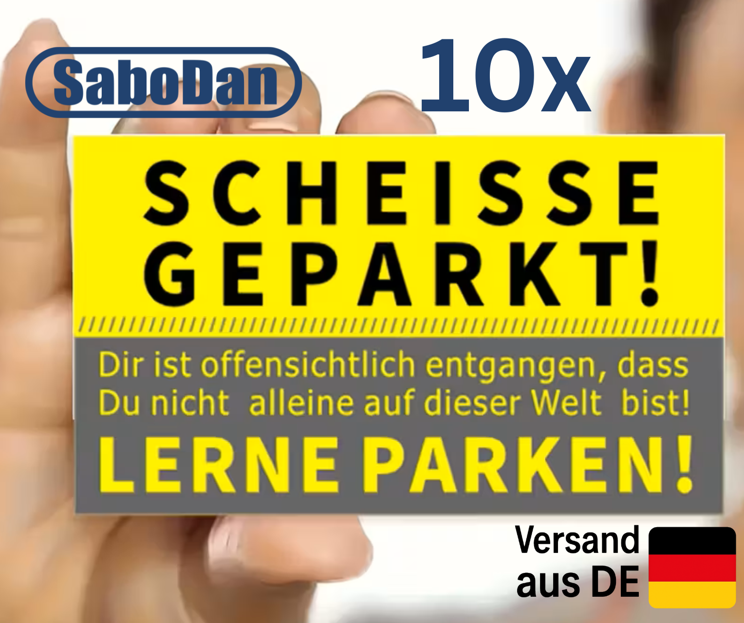 SCHEISSE GEPARKT! – Lustige Parkplatz-Erinnerungskarten (Gelb, 9 × 5 cm)