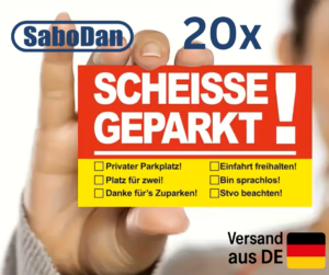 SCHEISSE GEPARKT! &ndash; Lustige Parkplatz-Erinnerungskarten ( 9 &times; 5,4 cm)